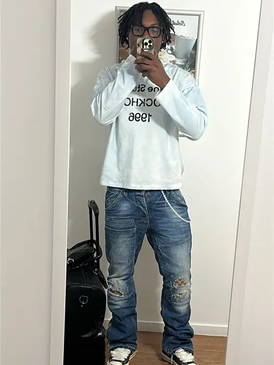 Hoodie blanc et jean custom